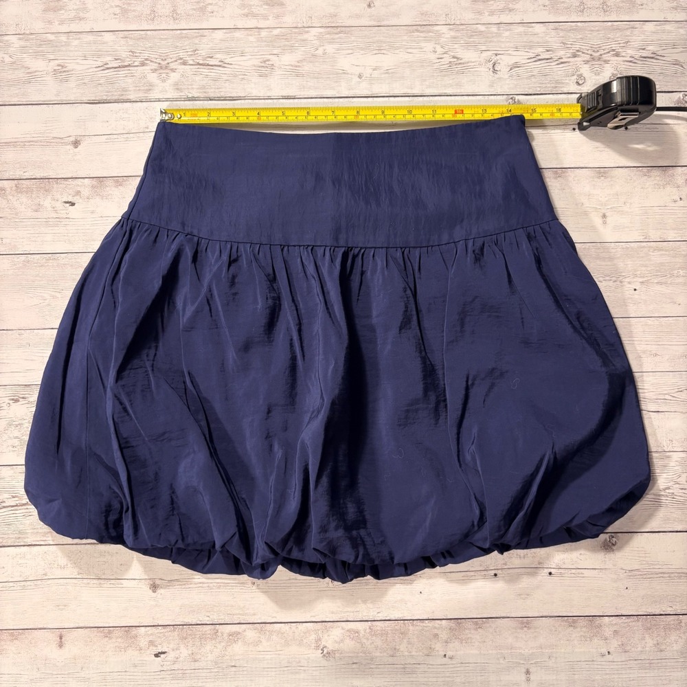 A New Day Navy Blue Bubble Mini Skirt Modal Blend Size 6 NWT 018053235 - Picture 7 of 8